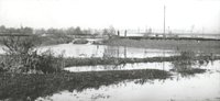 Vízvisszaeresztés Hét községnél (Árvízvédekezés az Északmagyarországi Vízügyi Igazgatóság területén, 1974)