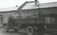 ZIL 4030 típusú 6 tonna teherbírású tehergépkocsi 1 tonna teherbírású hidraulikus daruval felszerelve (Déldunántúli Vízügyi Igazgatóság 1968. évi termelési tevékenysége)